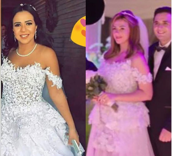 إيمي سمير غانم ترتدي نفس فستان زفاف شقيقتها دنيا سمير غانم صور