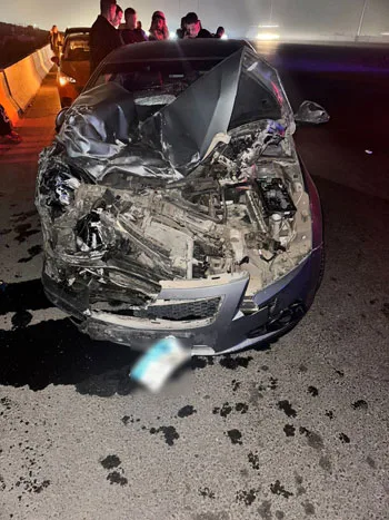 صورة سيارة أشرف عبد الغفور بعد الحادث